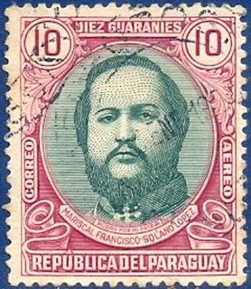 Stamp, Francisco Solano López (1827-1870), Marshal and President, Paraguay,  