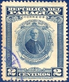 Stamp, Juan Sinforiano Bogarin (1863-1949), Archbishop of Asunción, Paraguay,  