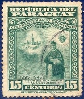 Stamp, Vision of the projected monument, Paraguay,  