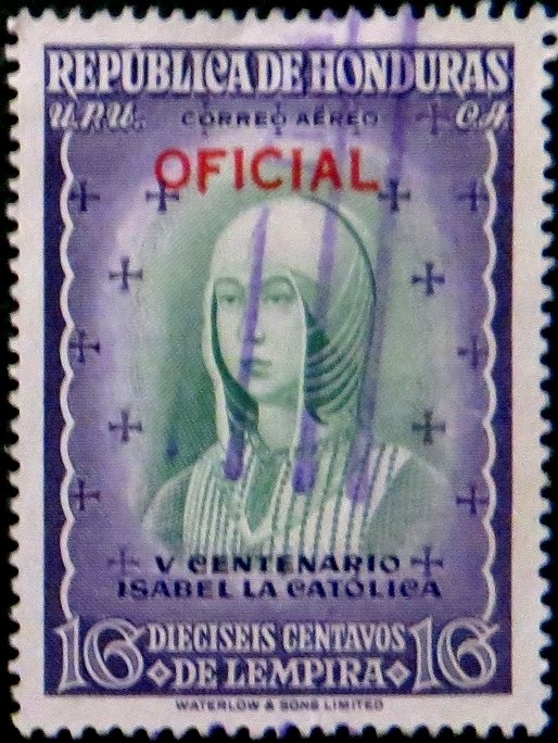 Queen Isabella overprinted