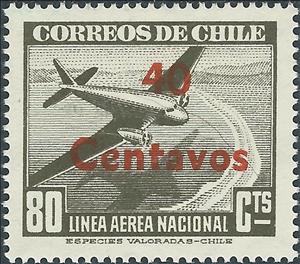 Stamp, Aircraft type DC 2 on the coast, Chile,  , Aviation, Aircrafts