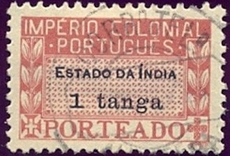 Portuguese colonial empire. Country name and value imprinted