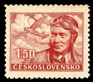 Stamp, Capt. Frantisek Novak, Czechoslovakia,  , Pilots, Aircrafts
