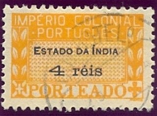 Portuguese colonial empire. Country name and value imprinted
