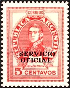 Stamp, José Francisco de San Martín (1778-1850), ovpt., Argentina,  , Famous People, Generals
