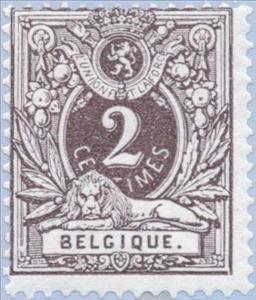 Stamp, Lying lion, Belgium,  , Coats of Arms, Numbers