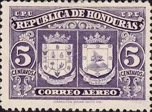 Stamp, Coat of arms of Comayagua and San Jorge de Olancho, Honduras,  