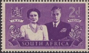 Stamp, King George VI and Queen Elizabeth, South Africa,  