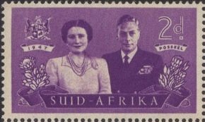Stamp, King George VI and Queen Elizabeth, South Africa,  