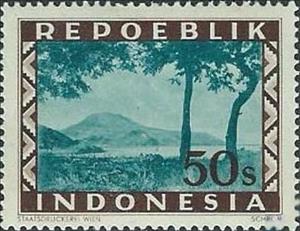Stamp, Lake region, Indonesia,  