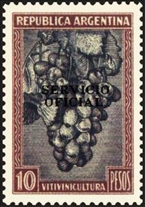 Stamp, Grapes, ovpt., Argentina,  , Agriculture, Fruits