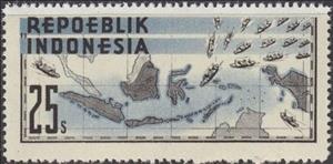 Stamp, Airplanes over archipel, Indonesia,  