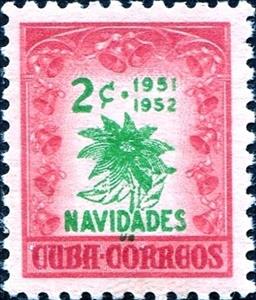 Stamp, Christmas, Cuba,  , Flowers, Christmas, Plants (Flora)