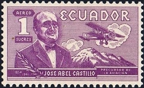 Castillo with his biplane "El Telégrafo"