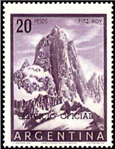 Stamp, Fitz Roy, ovpt., Argentina,  , Landscapes, Mountains