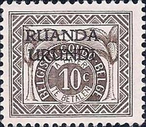 Stamp, Postage of the Belgian Congo Overprinted, Ruanda-Urundi,  