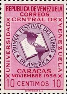 Stamp, Book and Map of the Americas, Venezuela,  , Books