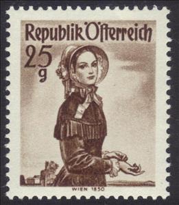 Stamp, Vienna (1850), Austria,  , Folklore, Suits and Costumes