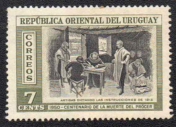 Gen. Artigas dictating instructions in 1813
