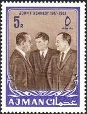 Kennedy with Lyndon B. Johnson, his successor in office, and