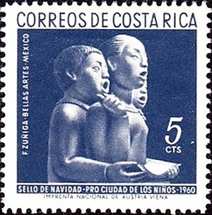 Singing children; by F. Zuniga