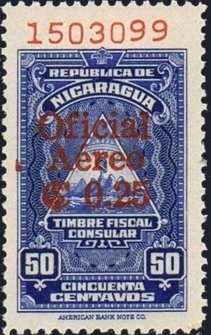 Fiscal Consular stamps with overprint and new value