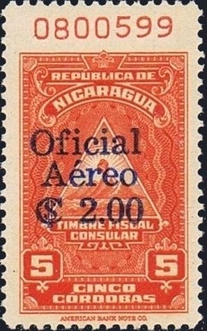 Fiscal Consular stamps with overprint and new value