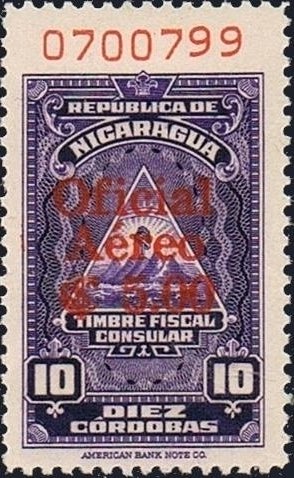 Fiscal Consular stamps with overprint and new value