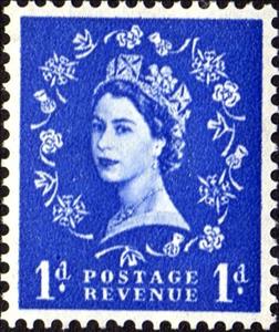 Stamp, Queen Elizabeth II - Predecimal Wilding, United Kingdom of Great Britain & Northern Ireland,  , Heads of State, Royalty, Queens