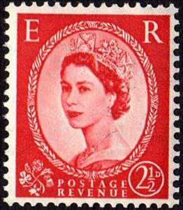 Stamp, Queen Elizabeth II - Predecimal Wilding, United Kingdom of Great Britain & Northern Ireland,  , Heads of State, Royalty, Queens