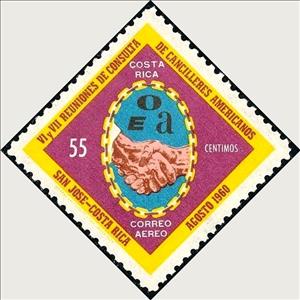 Stamp, OEA Emblems, Costa Rica,  , Organizations