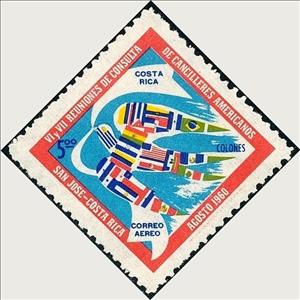Stamp, OEA Emblems, Costa Rica,  , Organizations