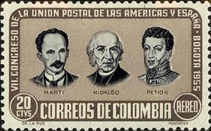 Stamp, Marti, Hidalgo and Petion, Colombia,  