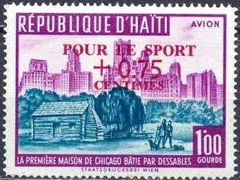 Stamp, Jean Baptiste Point du Sable, founder of Chicago, Haiti,  , Sport