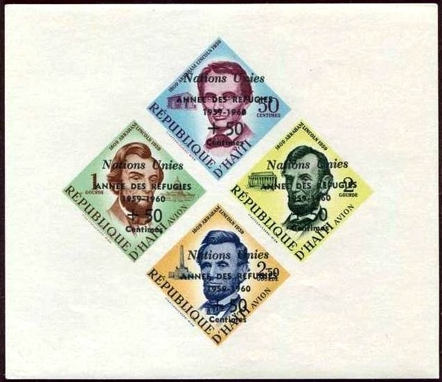 World Refugee Year - Lincoln overprints