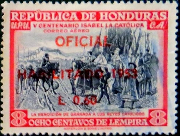 Surrender of Granada surcharged