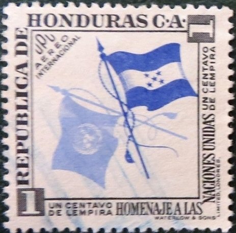 Flags of UN and Honduras