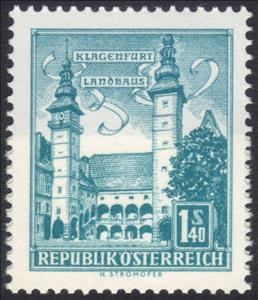 Stamp, State Parliament Building, Klagenfurt, Austria,  , Towers, Buildings
