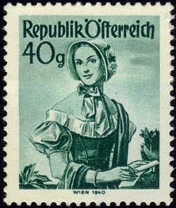 Stamp, Vienna (1840), Austria,  , Folklore, Suits and Costumes