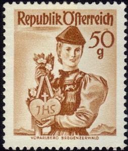 Stamp, Vorarlberg, Bregenzerwald, Austria,  , Folklore, Suits and Costumes