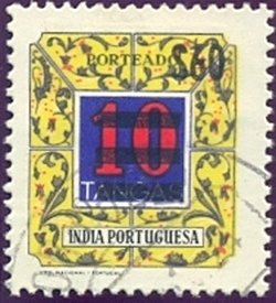 Stamp, Numerals, India, Portuguese,  