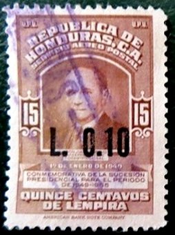 Stamp, Overprinted, Honduras,  , Politicians
