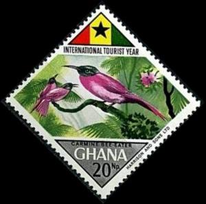 Stamp, Nubian Bee-eater (Merops nubicus), Ghana,  , Birds, Animals (Fauna)