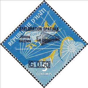 Stamp, Exploration Spatiale/John Glenn, Haiti,  , Space Traveling