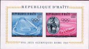 Souvenir Sheet, Stadium in Athens, 1896, parade of athletes in Melbourne, Haiti,  , Sport, Stadiums, Olympic Games