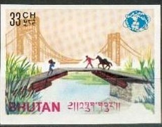 Stamp, George Washington Bridge, Bhutan,  , Expositions