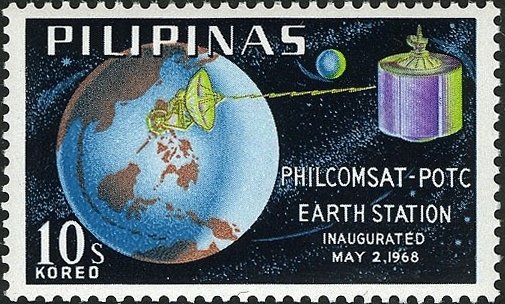 Communications satellite in orbit
