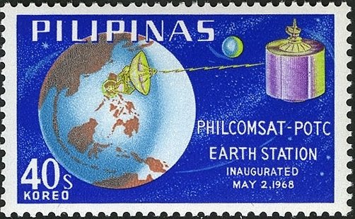 Communications satellite in orbit