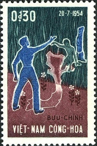 Vietnam map and beckoning people