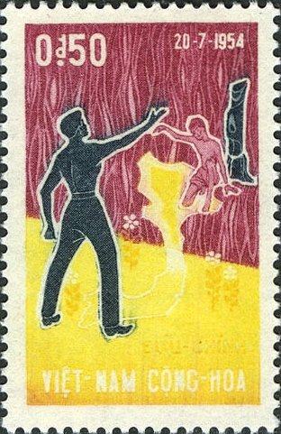 Vietnam map and beckoning people
